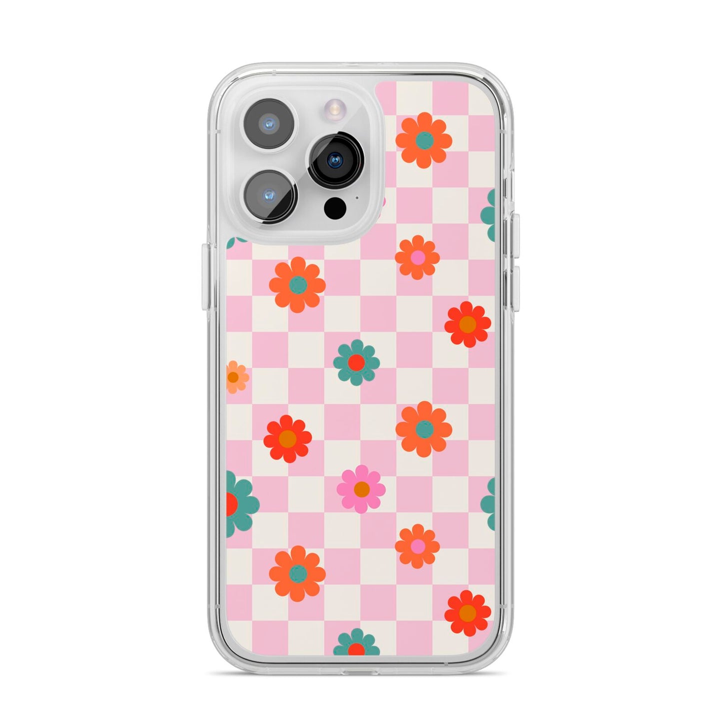 Flower Power iPhone 14 Pro Max Clear Tough Case Silver