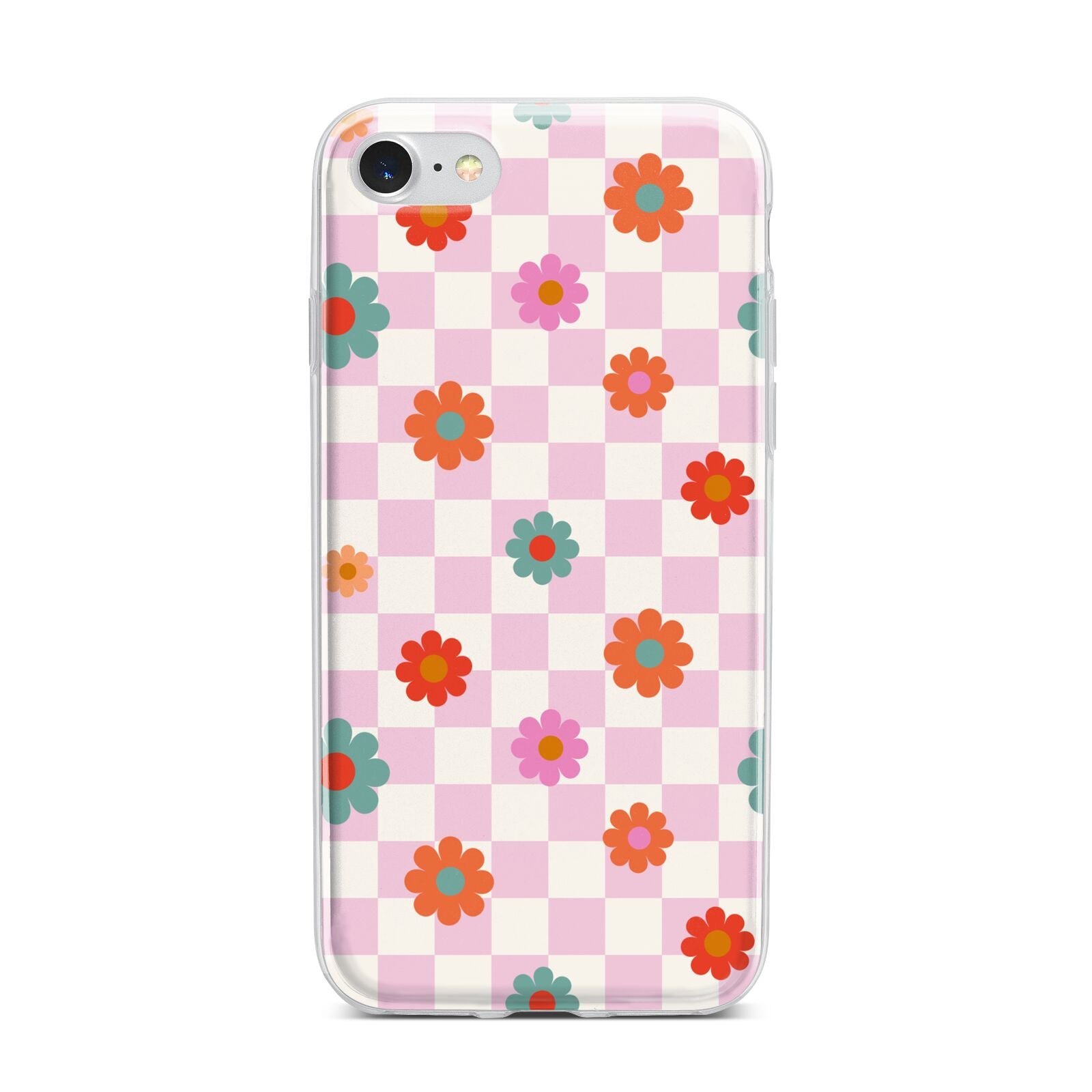 Flower Power iPhone 7 Bumper Case on Silver iPhone