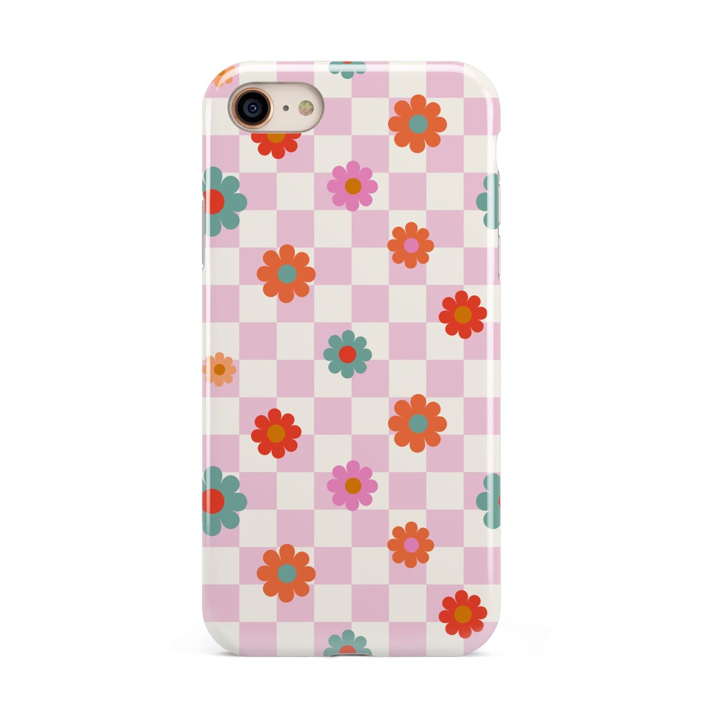 Flower Power iPhone 8 3D Tough Case on Gold Phone