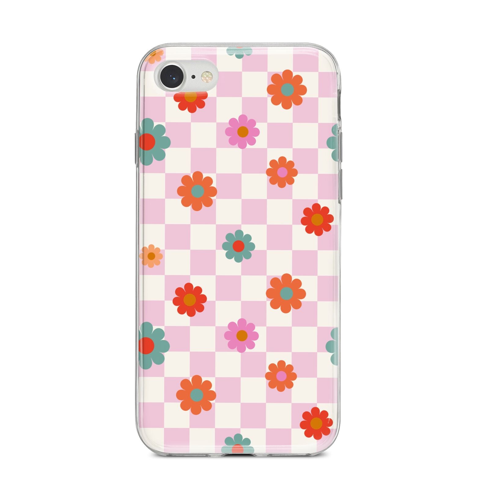Flower Power iPhone 8 Bumper Case on Silver iPhone