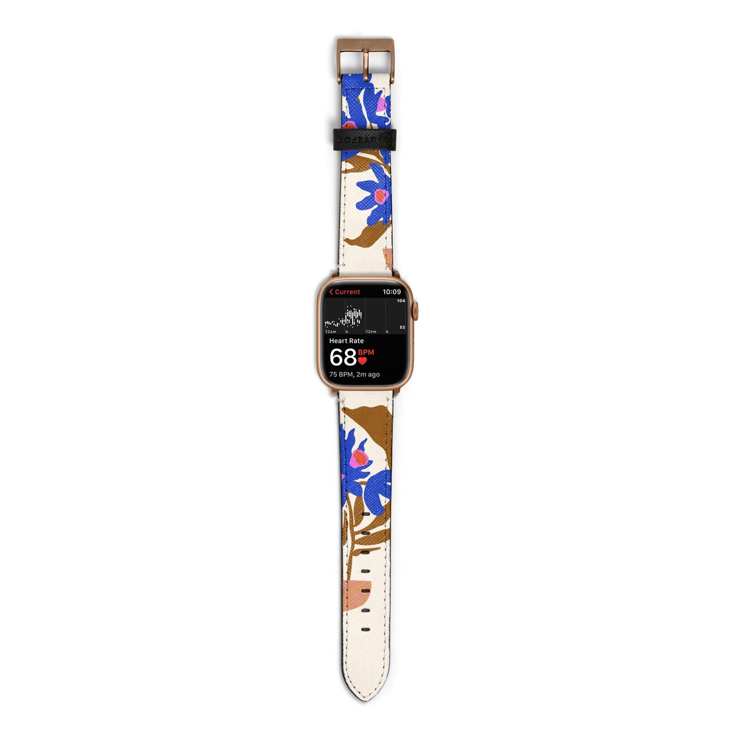 Flowers in a Vase Apple Watch Strap Size 38mm with Gold Hardware