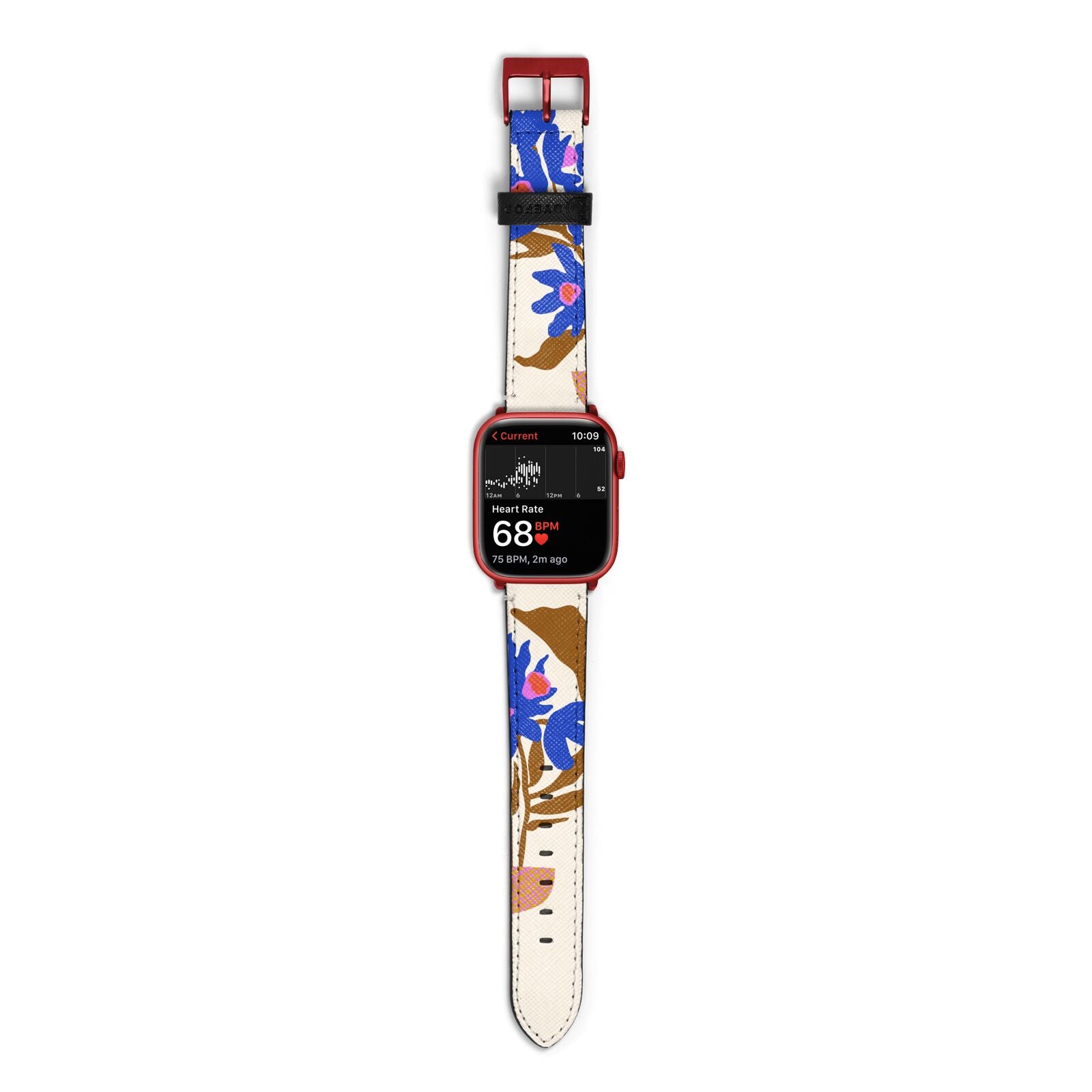 Flowers in a Vase Apple Watch Strap Size 38mm with Red Hardware