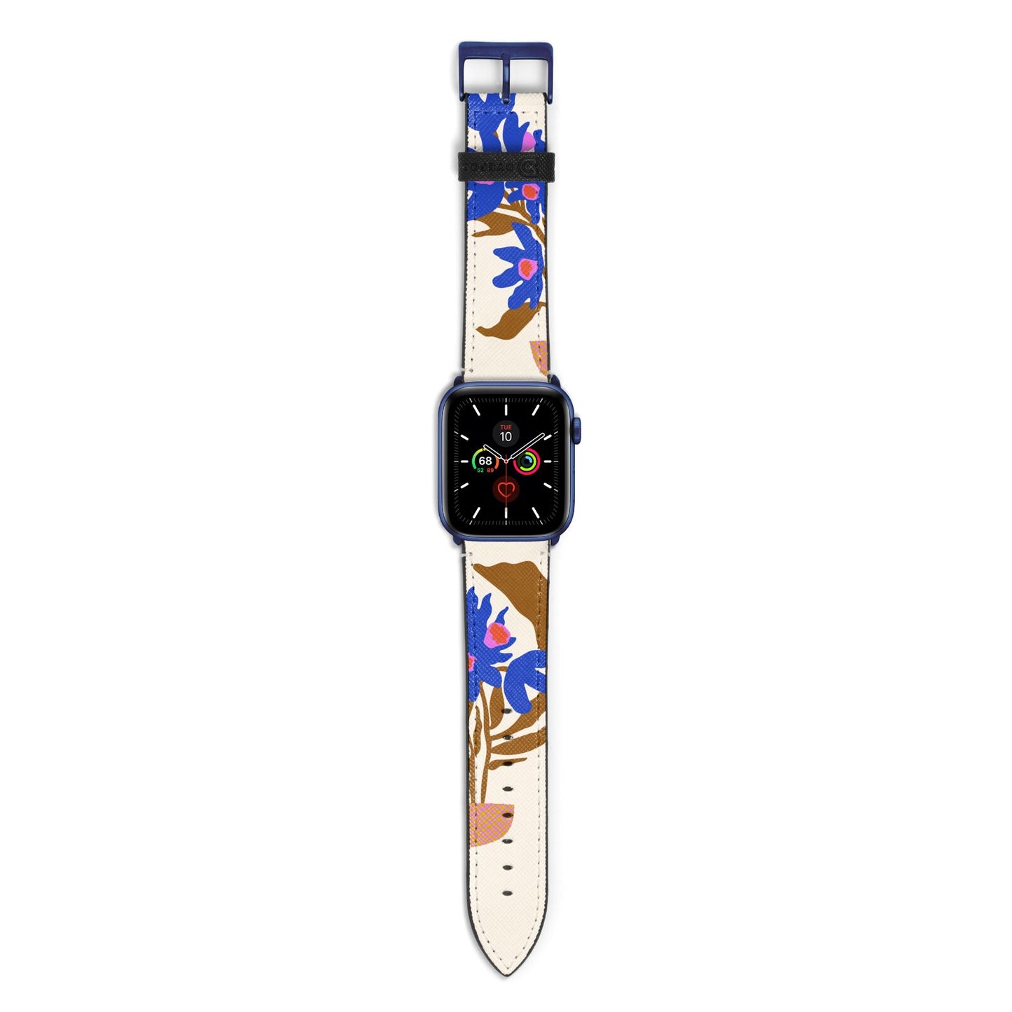 Flowers in a Vase Apple Watch Strap with Blue Hardware