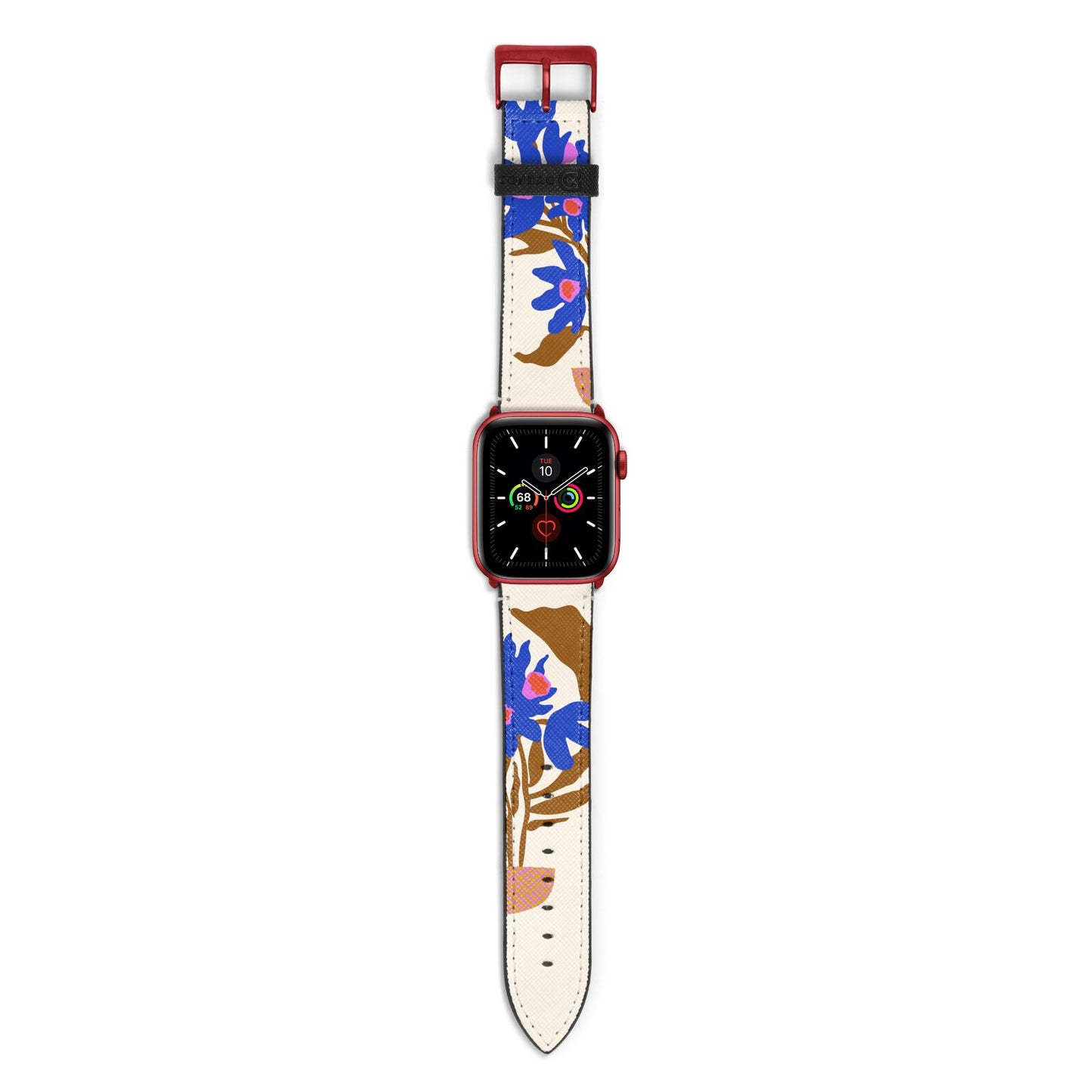 Flowers in a Vase Apple Watch Strap with Red Hardware