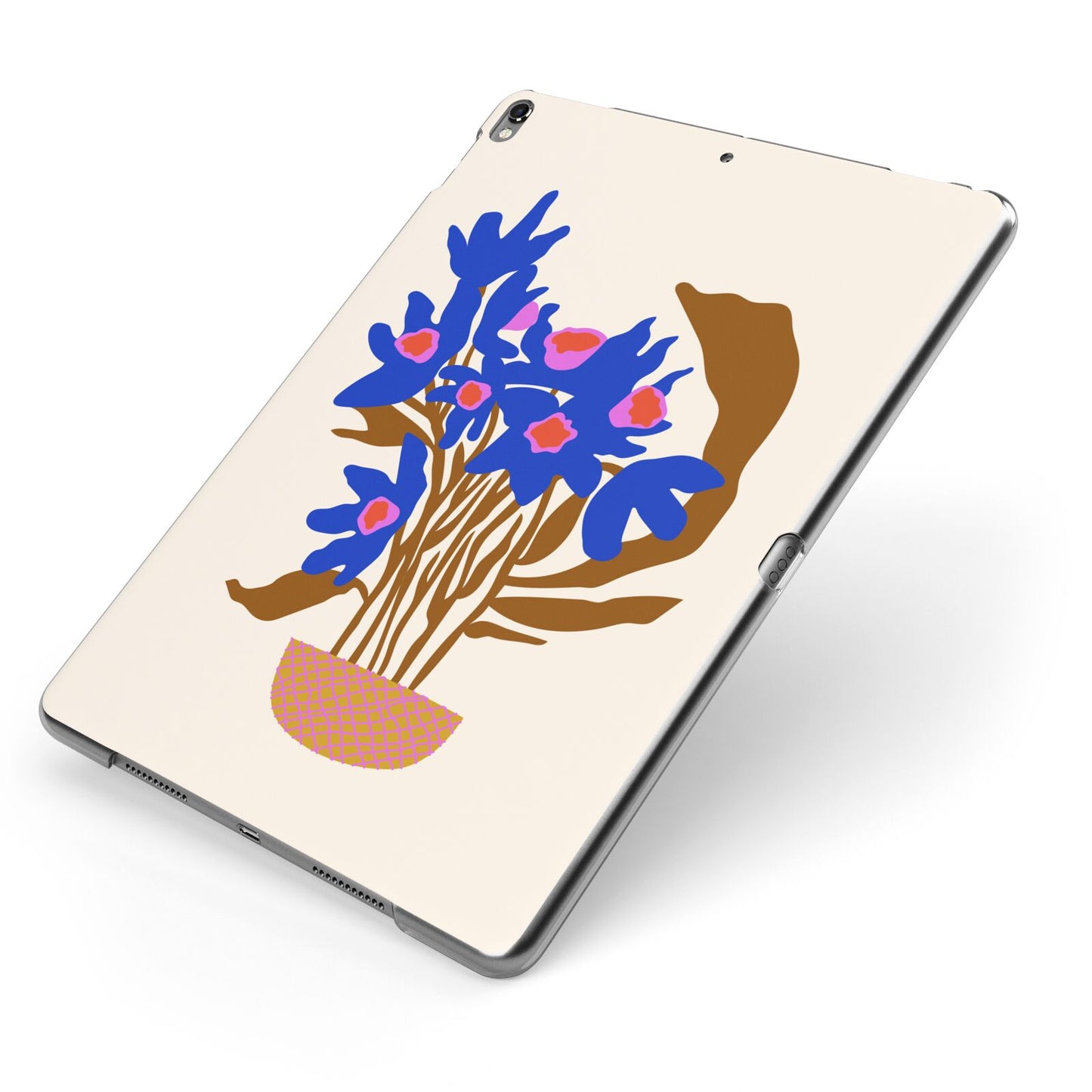 Flowers in a Vase Apple iPad Case on Grey iPad Side View