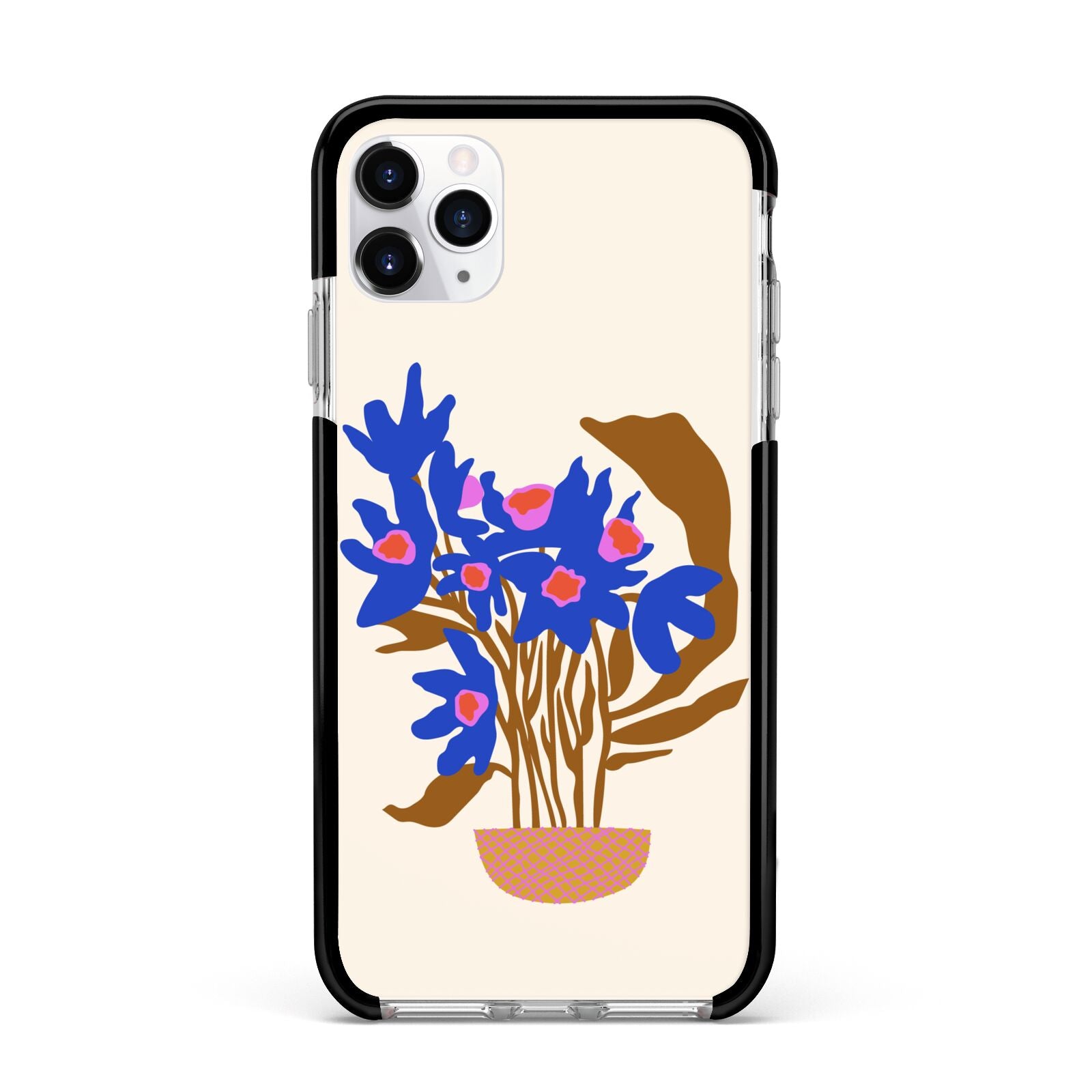 Flowers in a Vase Apple iPhone 11 Pro Max in Silver with Black Impact Case