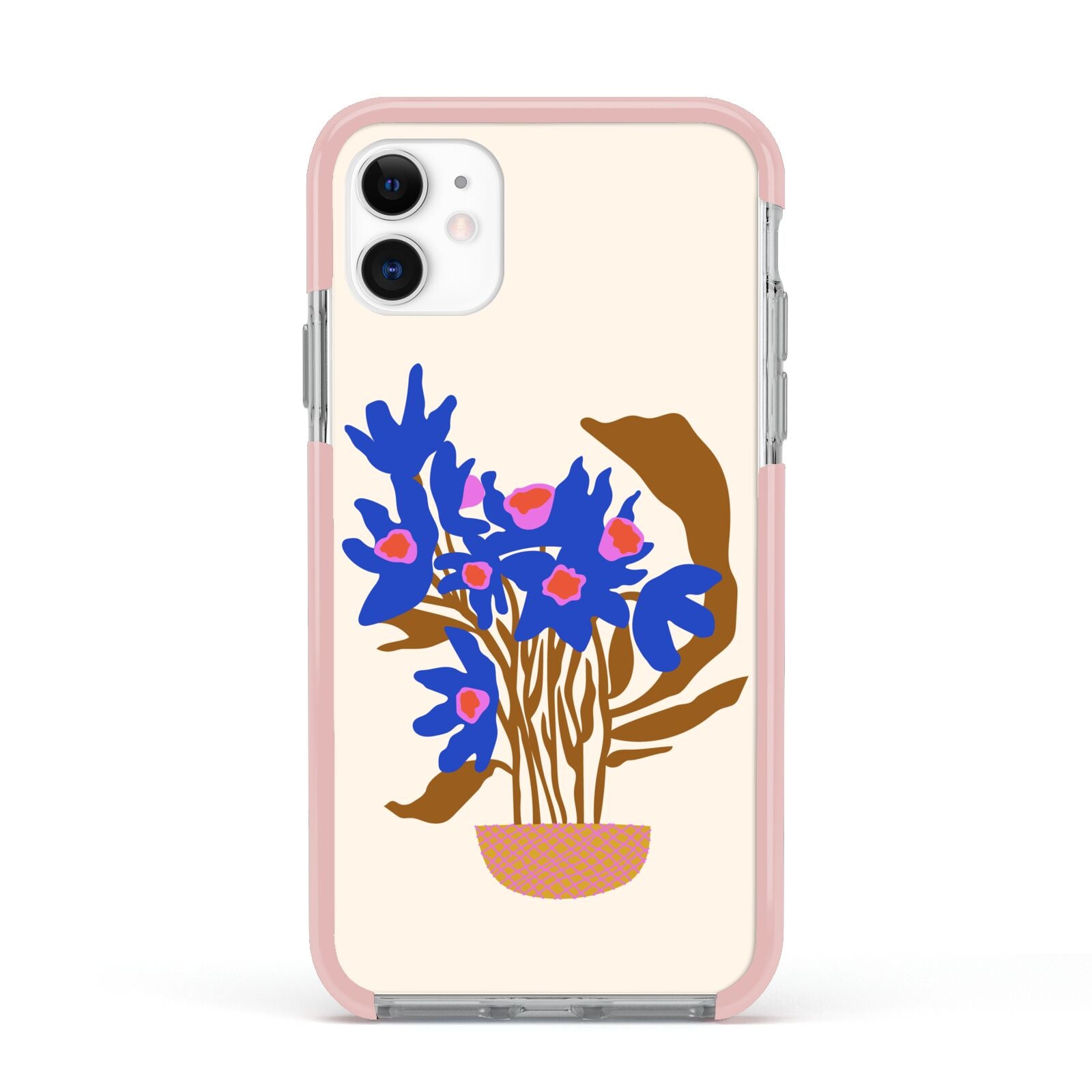 Flowers in a Vase Apple iPhone 11 in White with Pink Impact Case