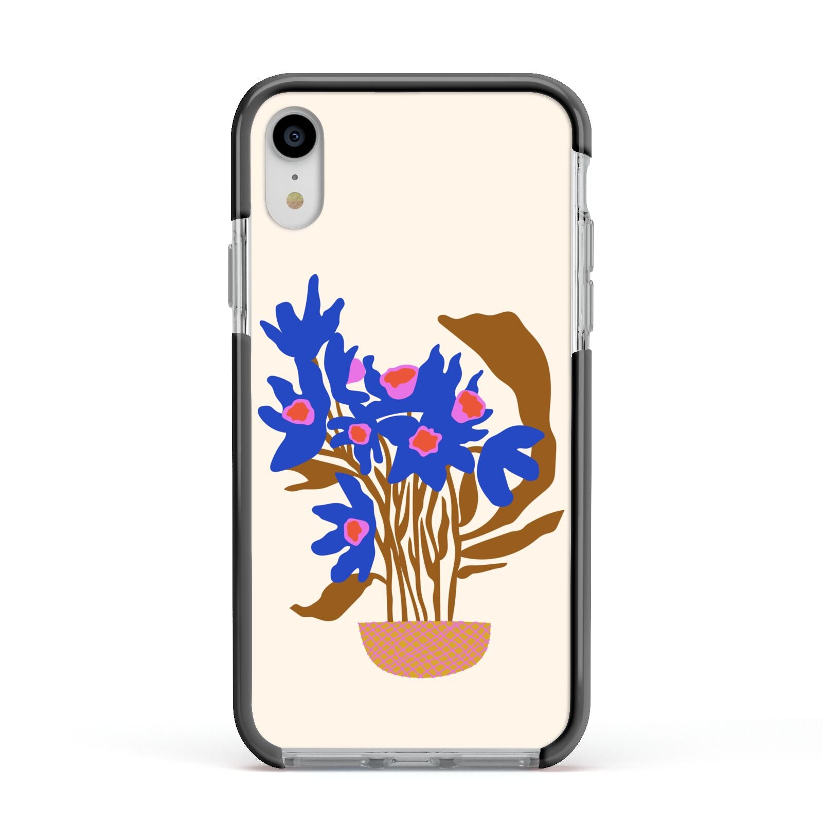 Flowers in a Vase Apple iPhone XR Impact Case Black Edge on Silver Phone