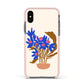 Flowers in a Vase Apple iPhone Xs Impact Case Pink Edge on Black Phone