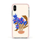 Flowers in a Vase Apple iPhone Xs Impact Case Pink Edge on Silver Phone