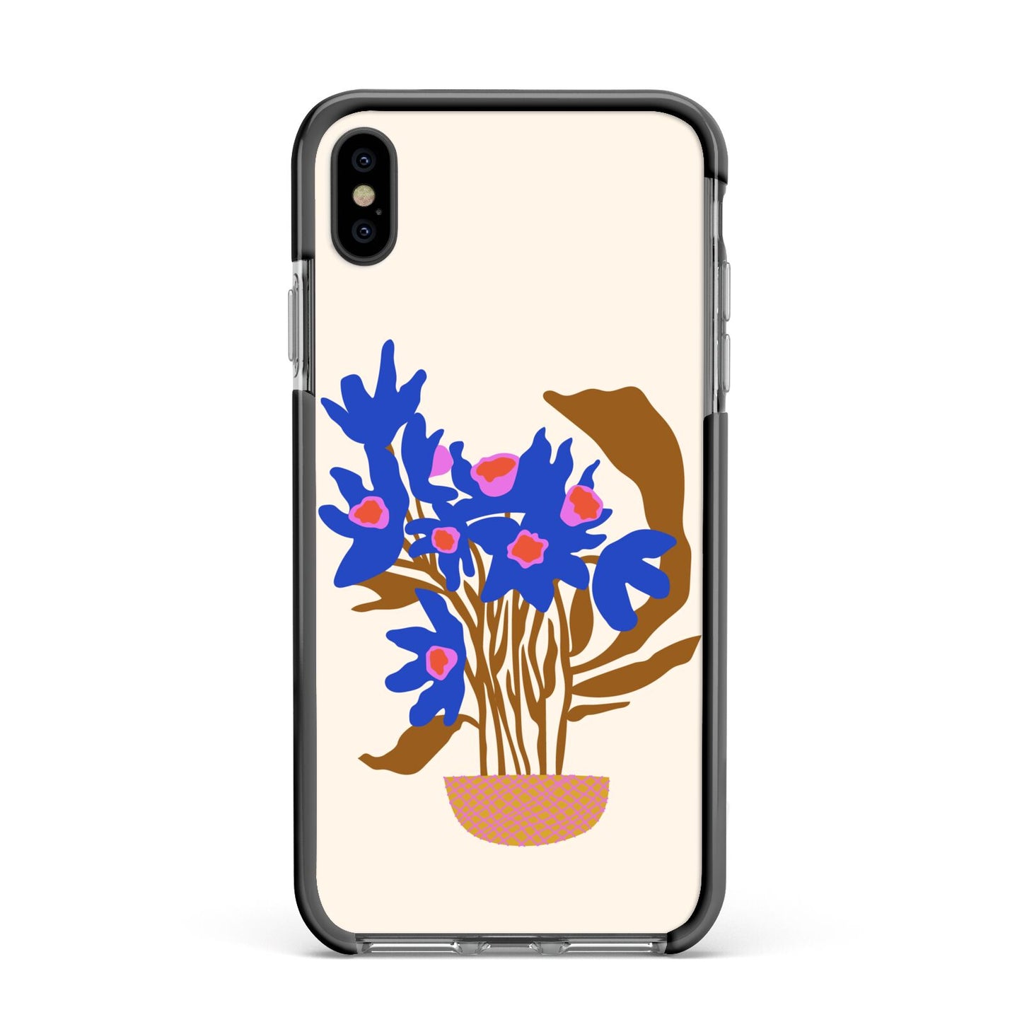 Flowers in a Vase Apple iPhone Xs Max Impact Case Black Edge on Black Phone