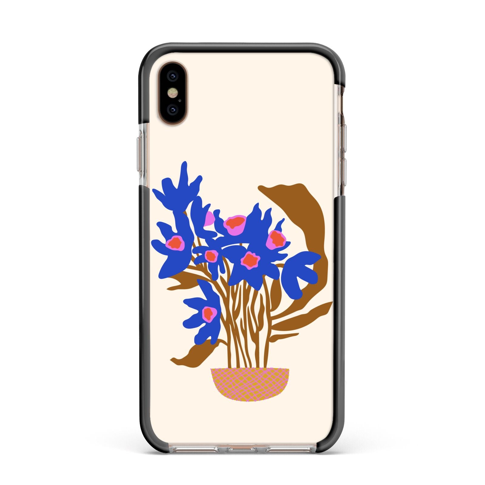Flowers in a Vase Apple iPhone Xs Max Impact Case Black Edge on Gold Phone