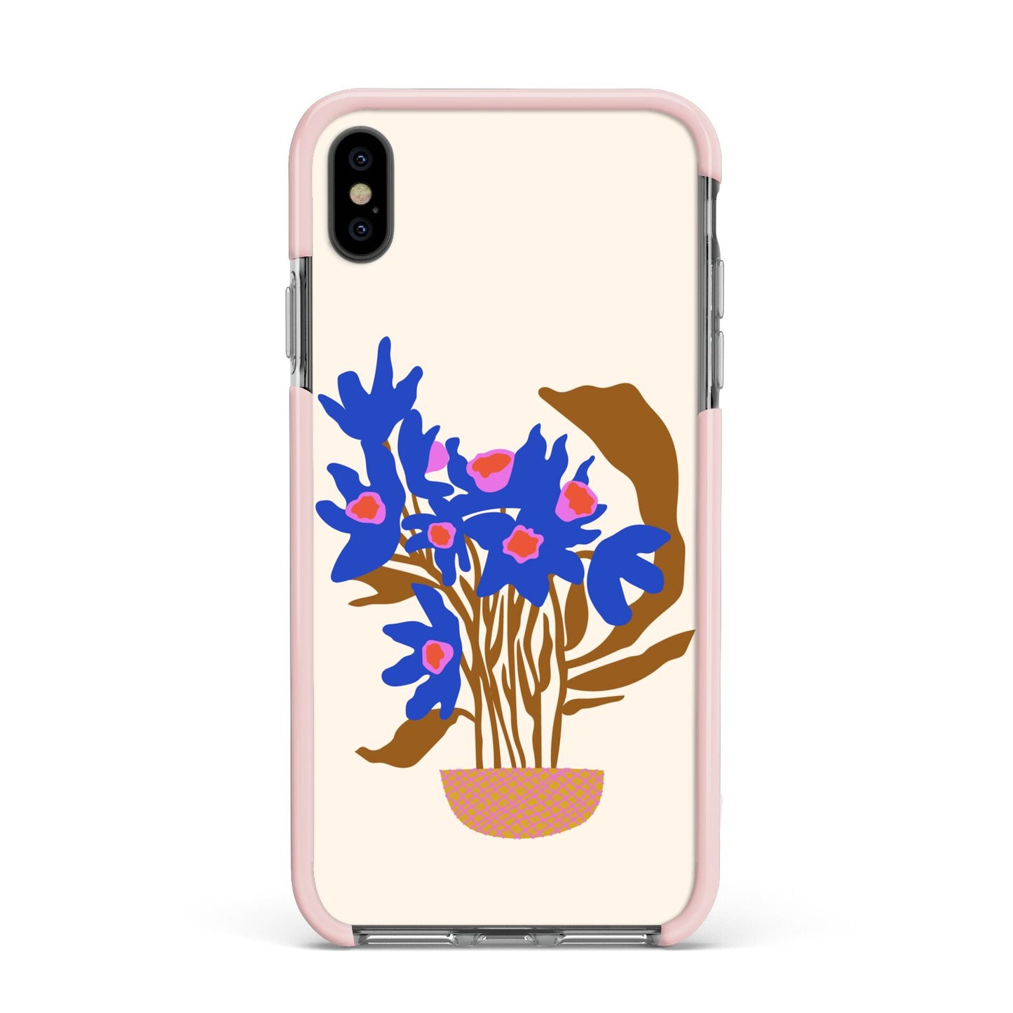 Flowers in a Vase Apple iPhone Xs Max Impact Case Pink Edge on Black Phone