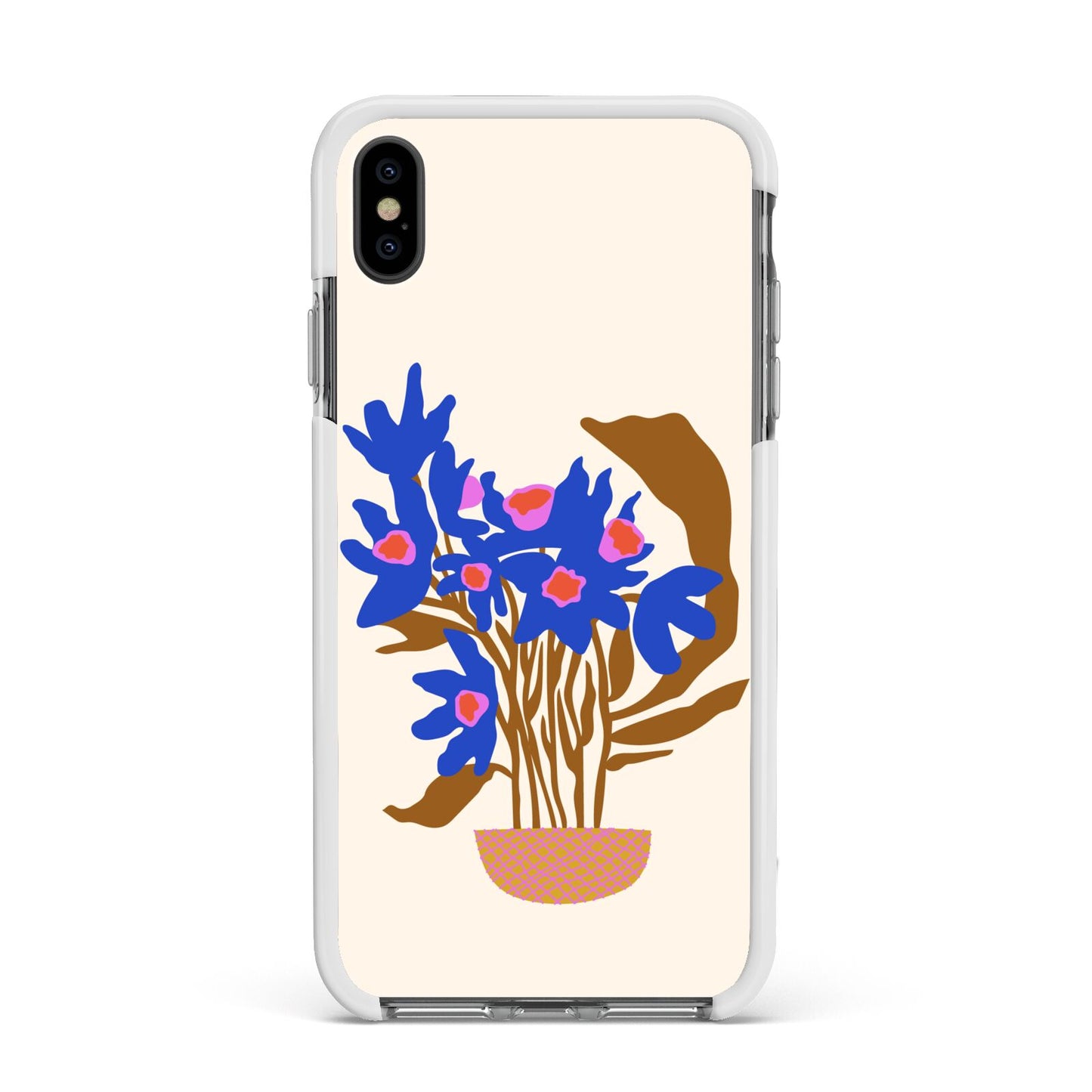 Flowers in a Vase Apple iPhone Xs Max Impact Case White Edge on Black Phone