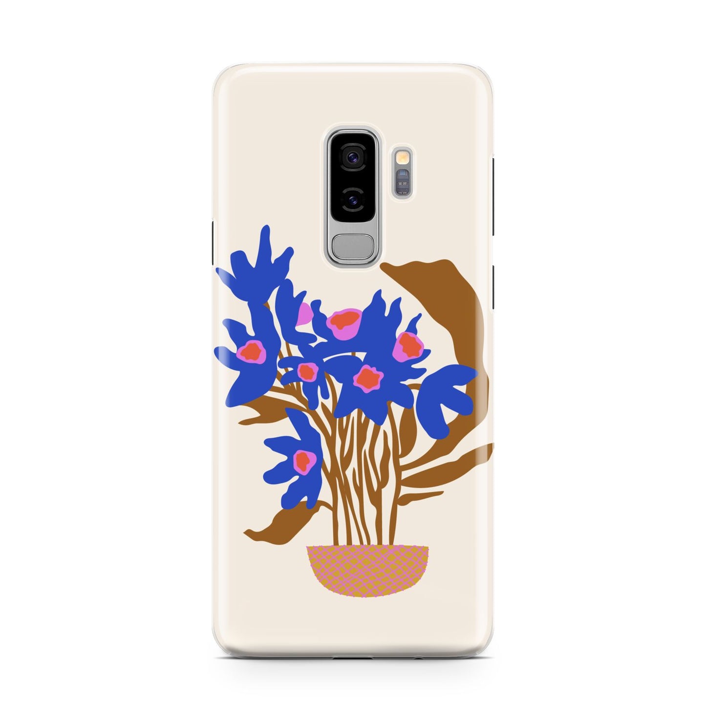 Flowers in a Vase Samsung Galaxy S9 Plus Case on Silver phone