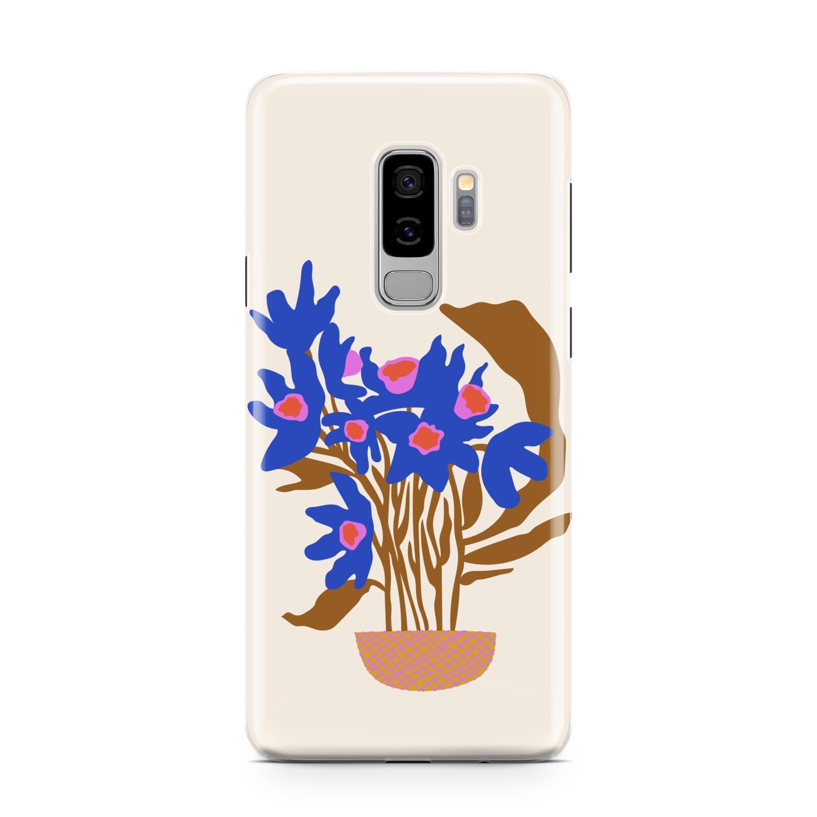 Flowers in a Vase Samsung Galaxy S9 Plus Case on Silver phone
