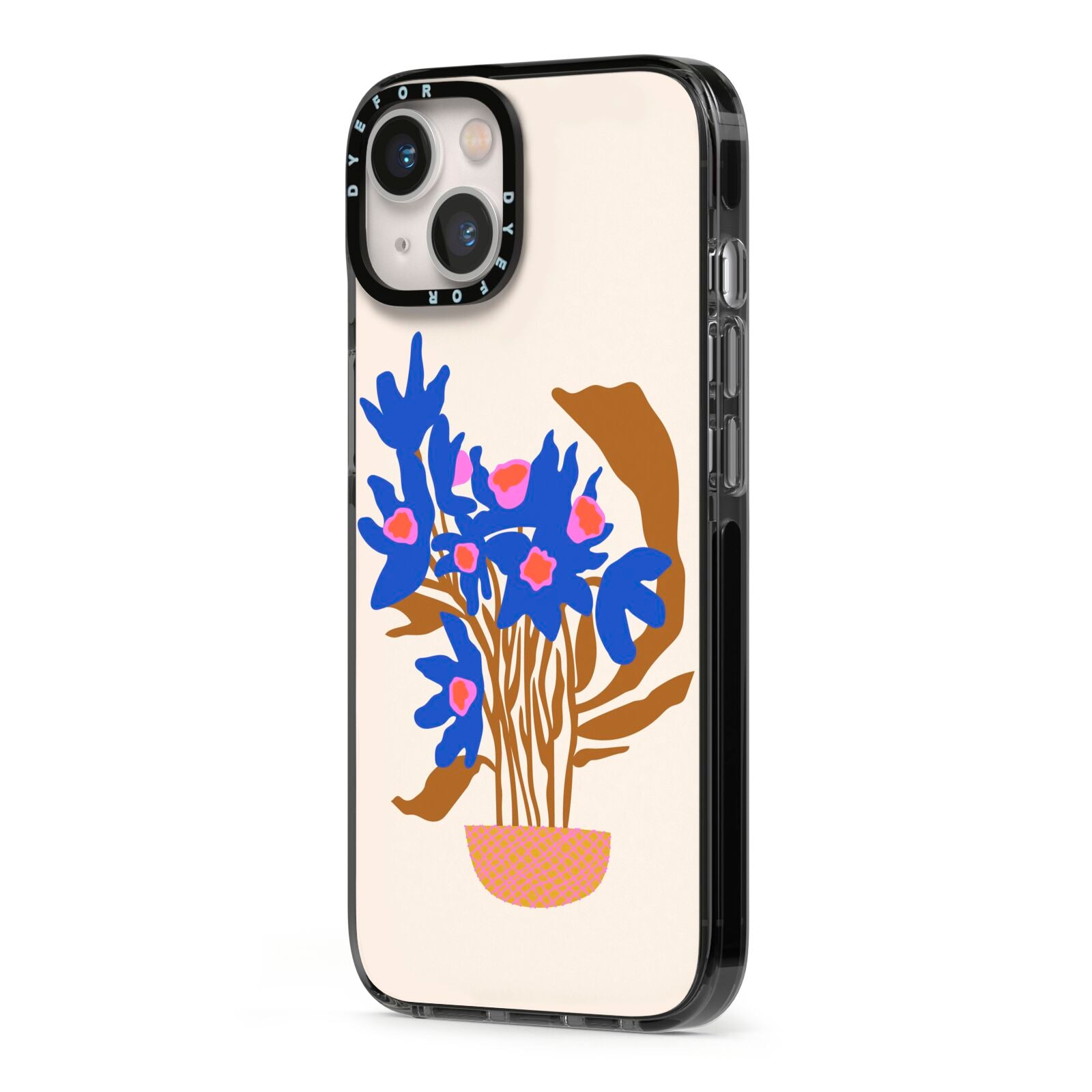 Flowers in a Vase iPhone 13 Black Impact Case Side Angle on Silver phone