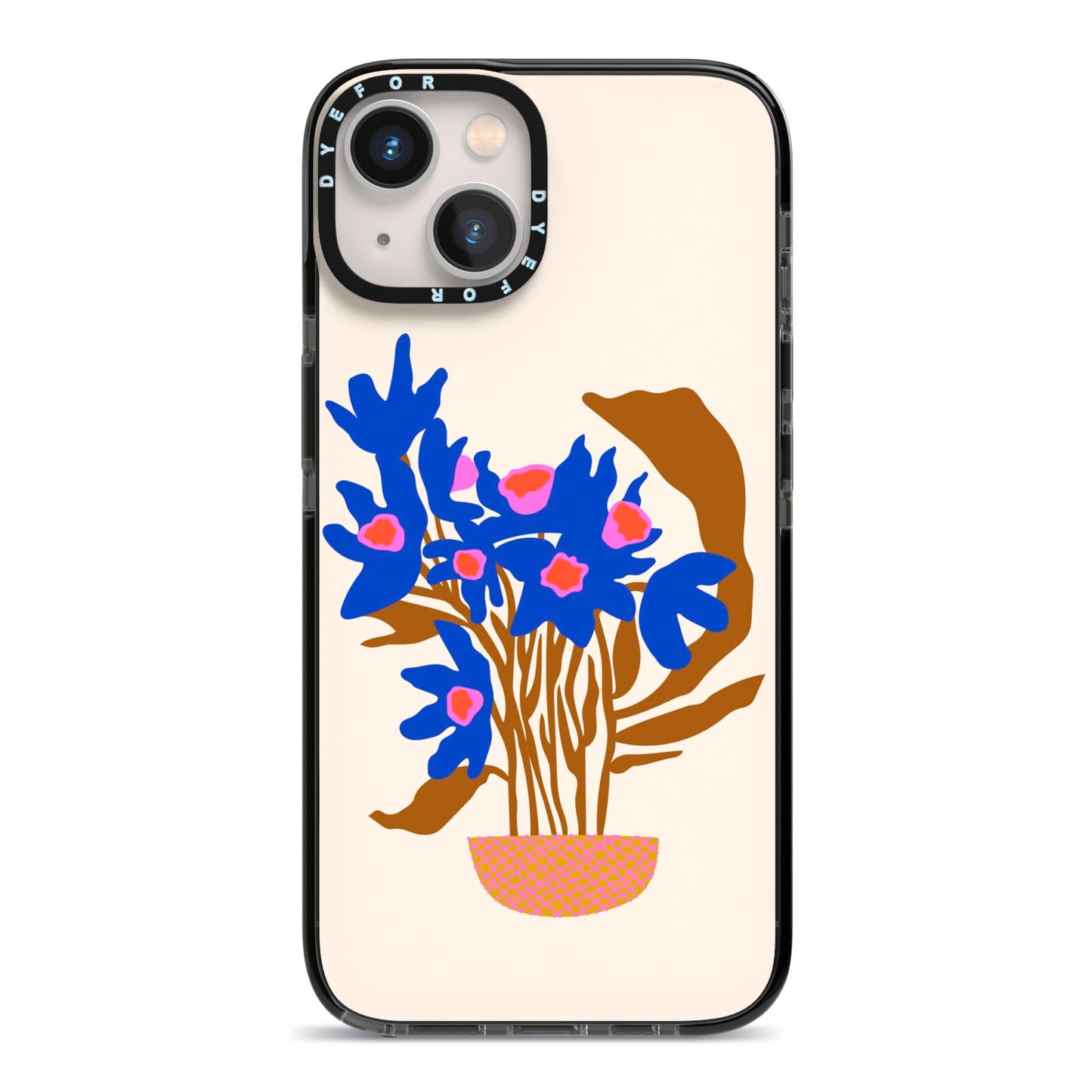 Flowers in a Vase iPhone 13 Black Impact Case on Silver phone