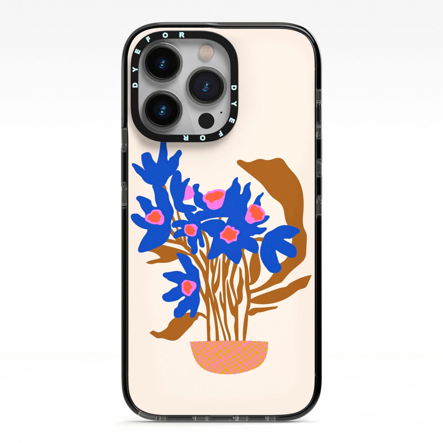 Flowers in a Vase iPhone 13 Pro Black Impact Case on Silver phone