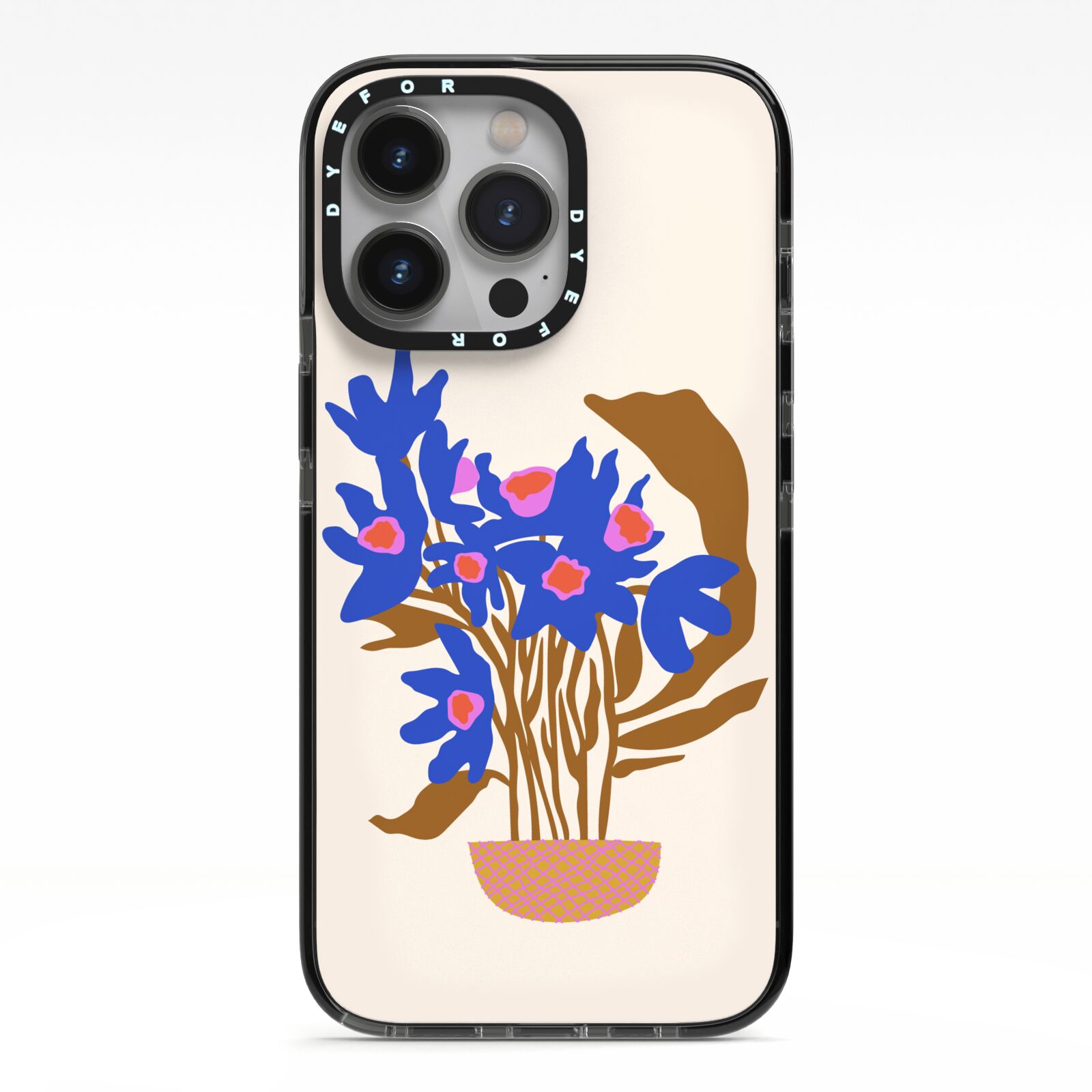 Flowers in a Vase iPhone 13 Pro Black Impact Case on Silver phone