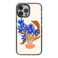 Flowers in a Vase iPhone 13 Pro Max Black Impact Case on Silver phone