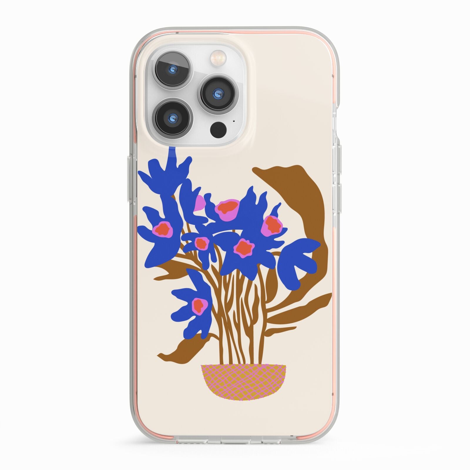 Flowers in a Vase iPhone 13 Pro TPU Impact Case with Pink Edges