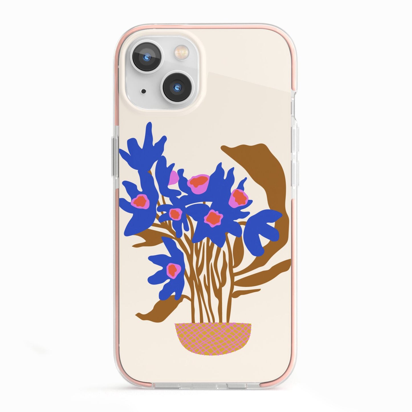 Flowers in a Vase iPhone 13 TPU Impact Case with Pink Edges