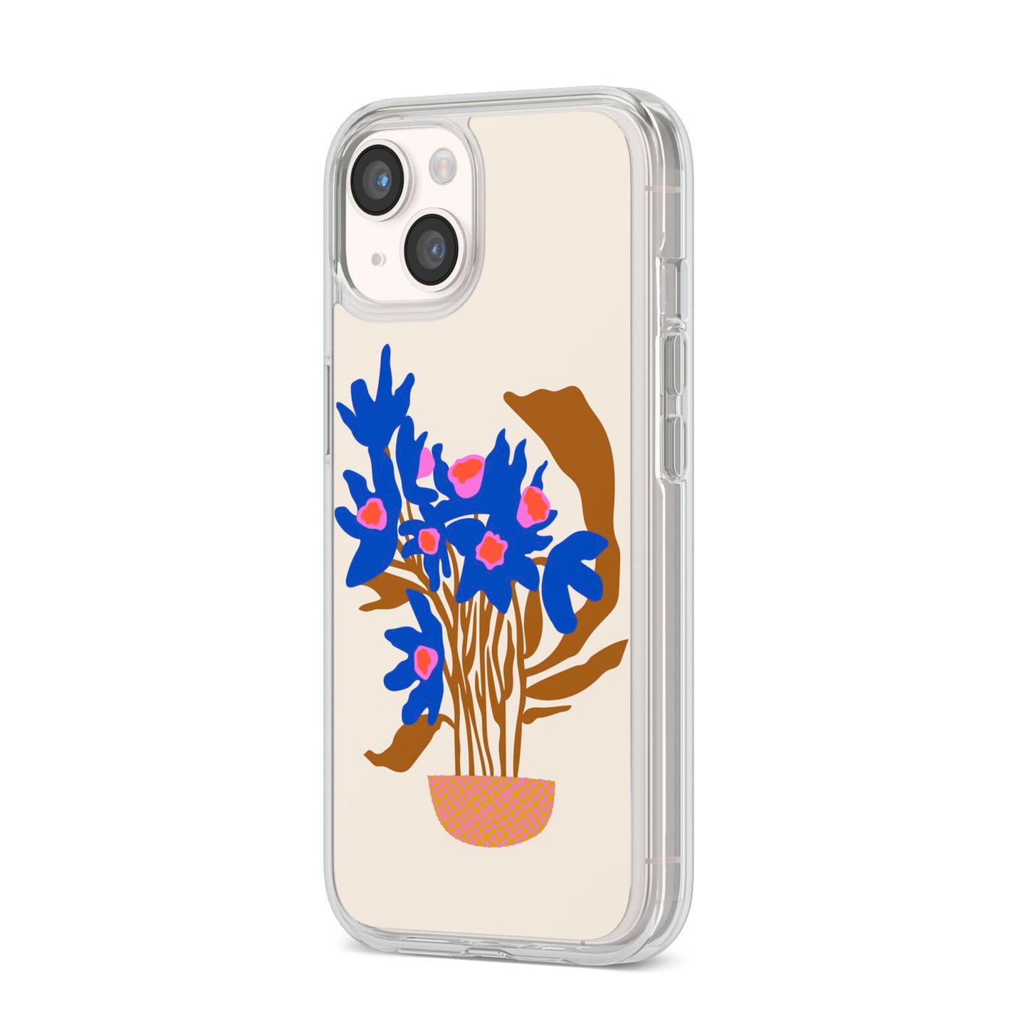 Flowers in a Vase iPhone 14 Clear Tough Case Starlight Angled Image