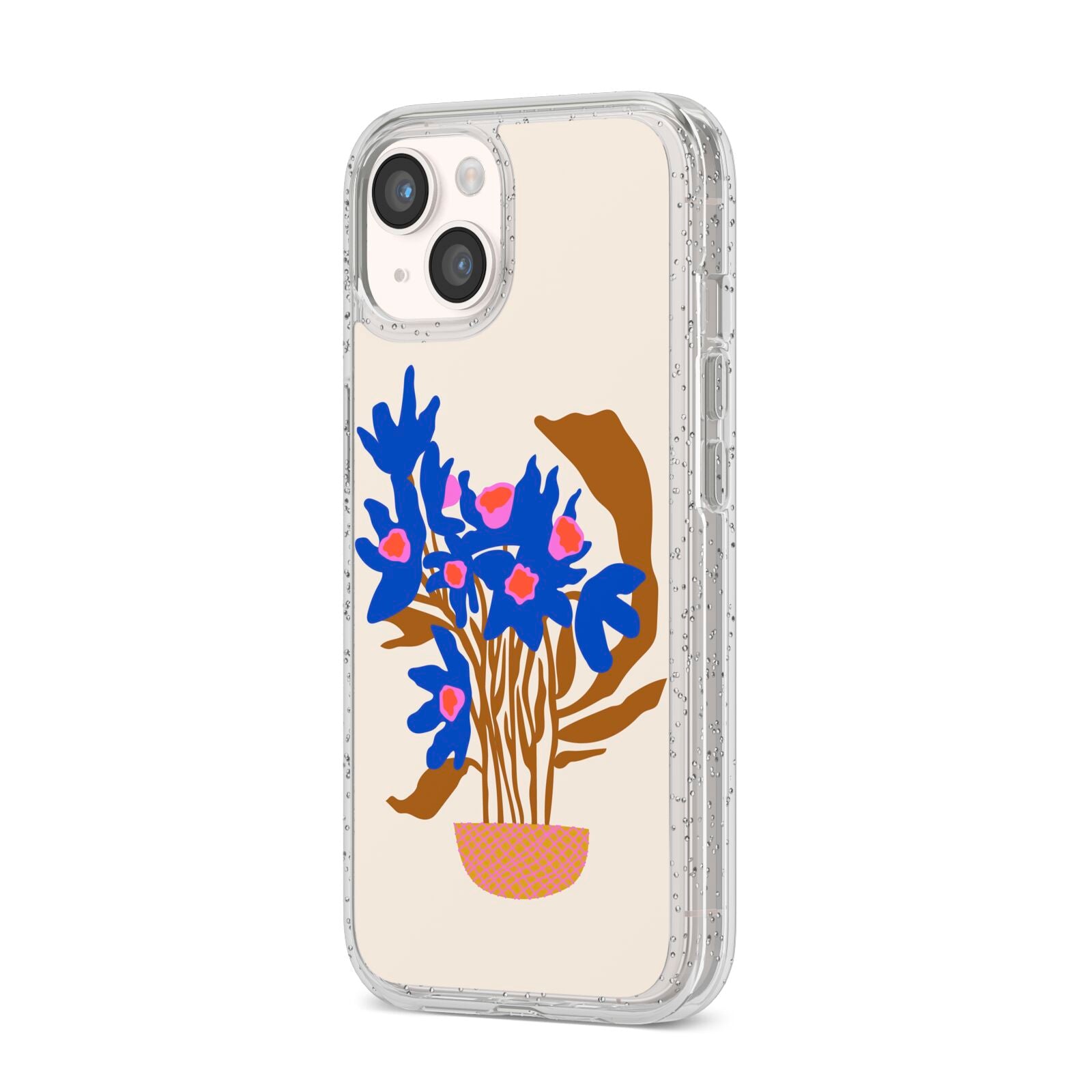 Flowers in a Vase iPhone 14 Glitter Tough Case Starlight Angled Image