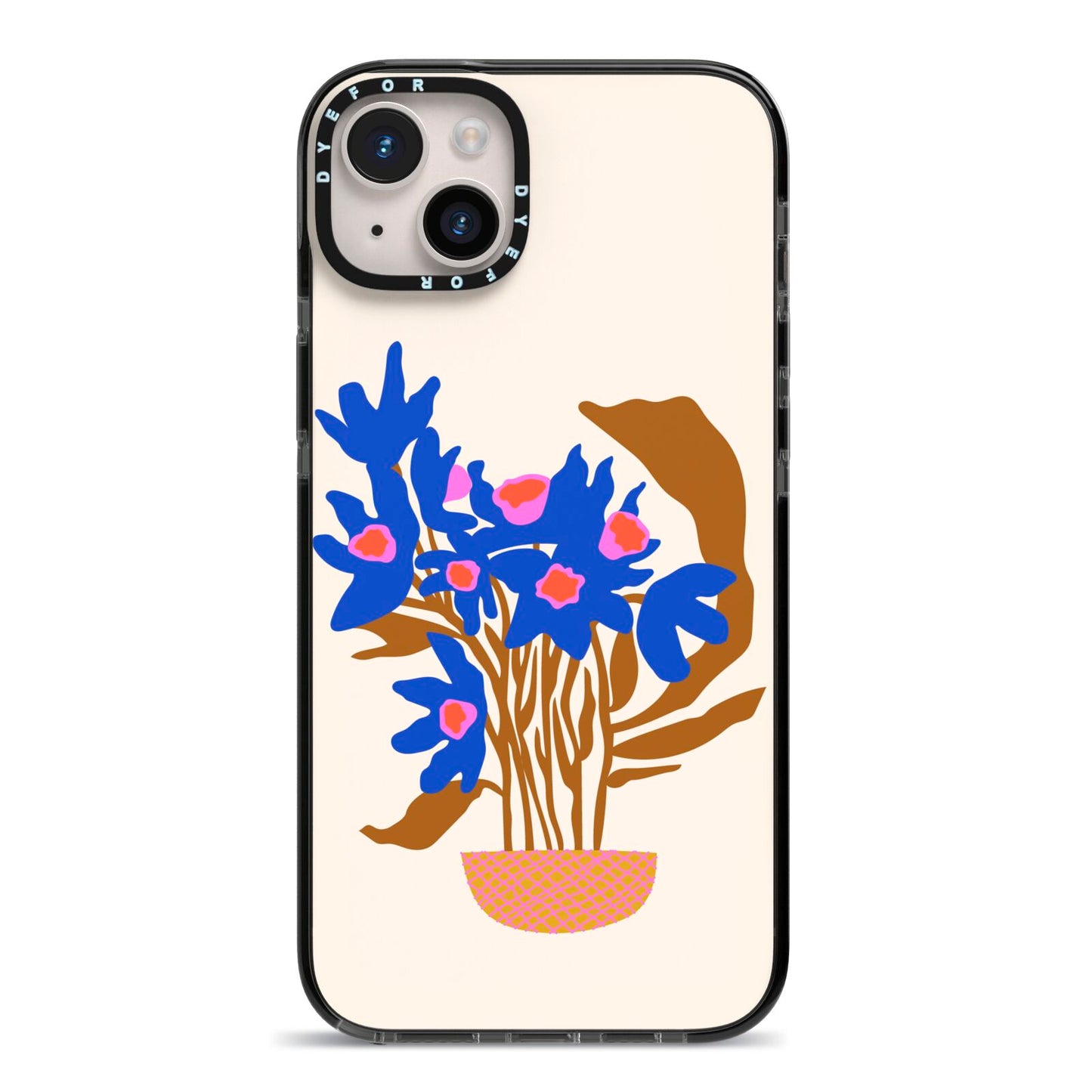 Flowers in a Vase iPhone 14 Plus Black Impact Case on Silver phone