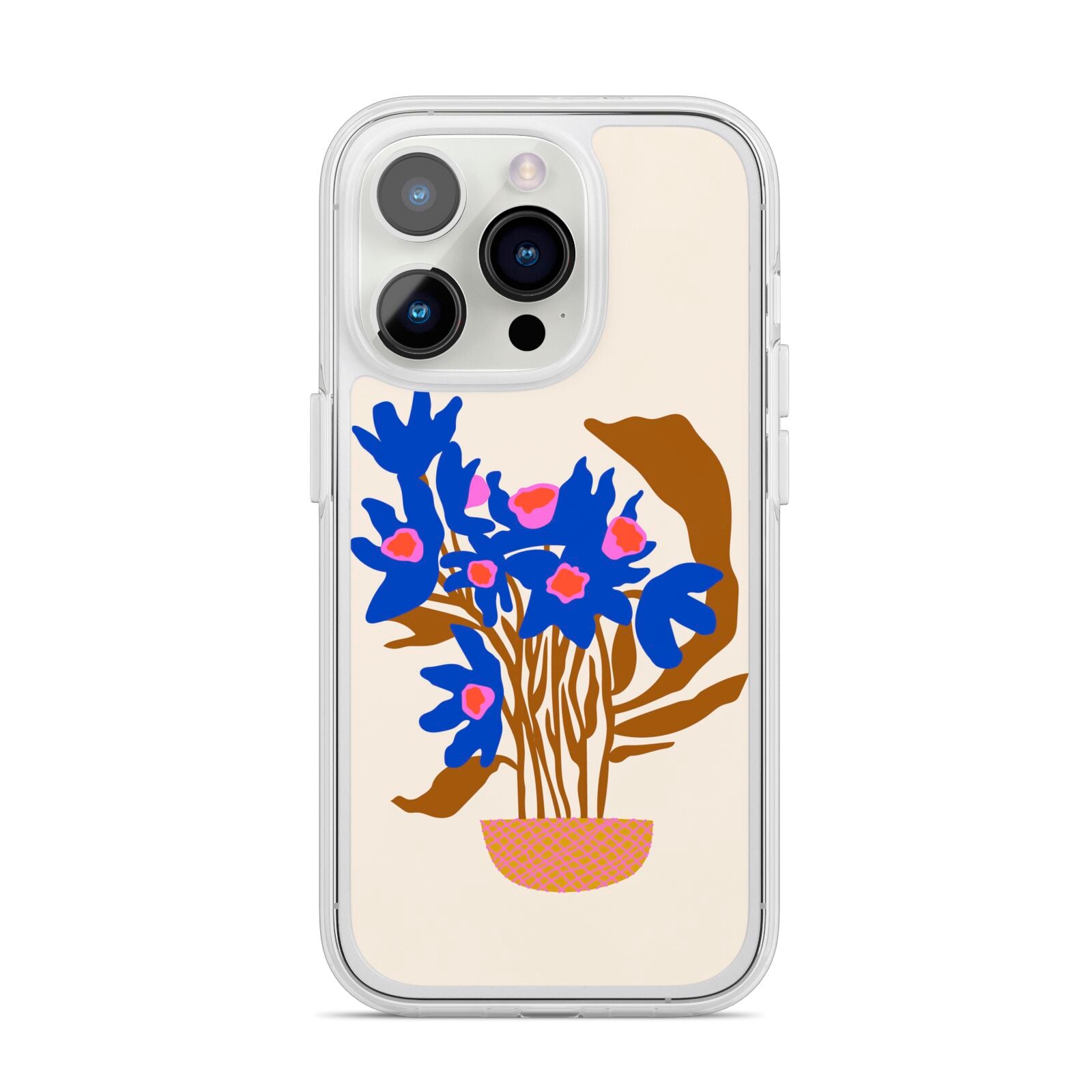 Flowers in a Vase iPhone 14 Pro Clear Tough Case Silver