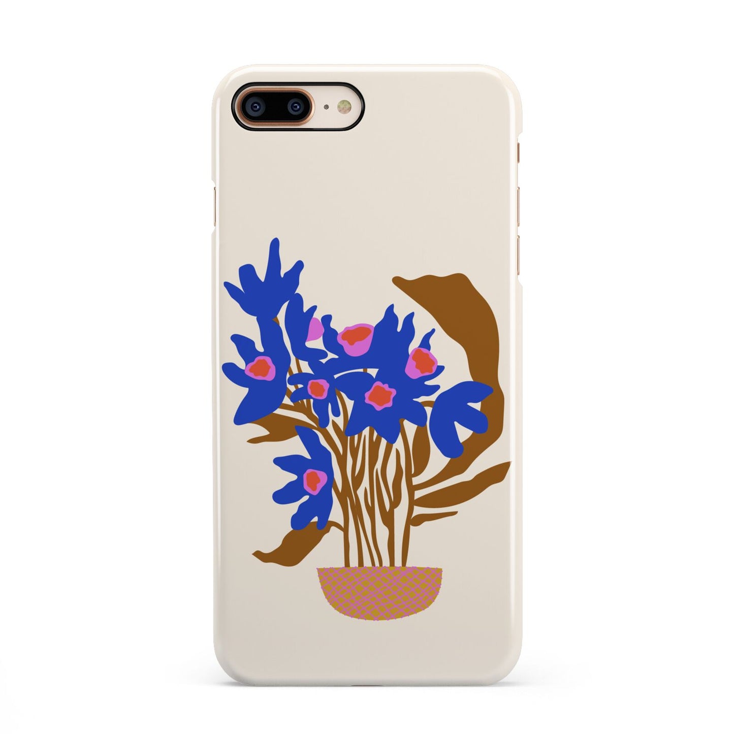 Flowers in a Vase iPhone 8 Plus 3D Snap Case on Gold Phone