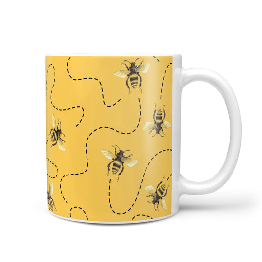Flying Bees with Yellow Background 10oz Mug