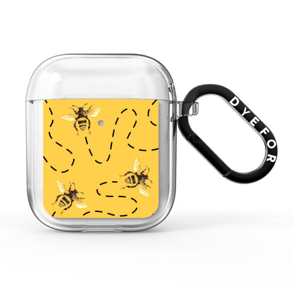 Flying Bees with Yellow Background AirPods Clear Case