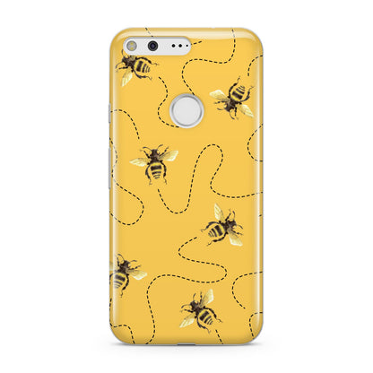 Flying Bees with Yellow Background Google Pixel Case