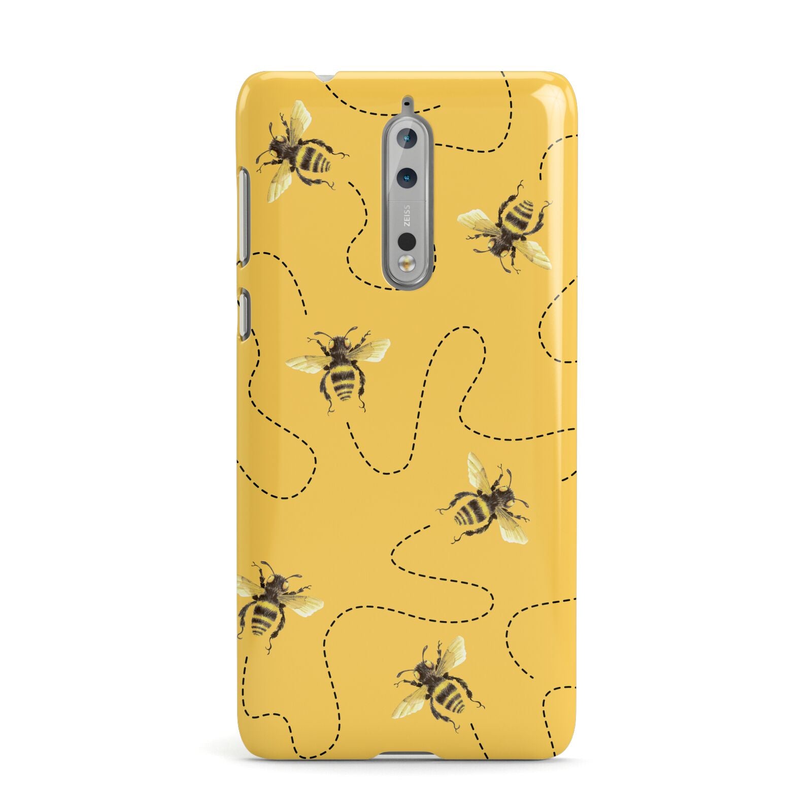 Flying Bees with Yellow Background Nokia Case
