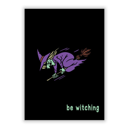 Flying Witches A5 Flat Greetings Card
