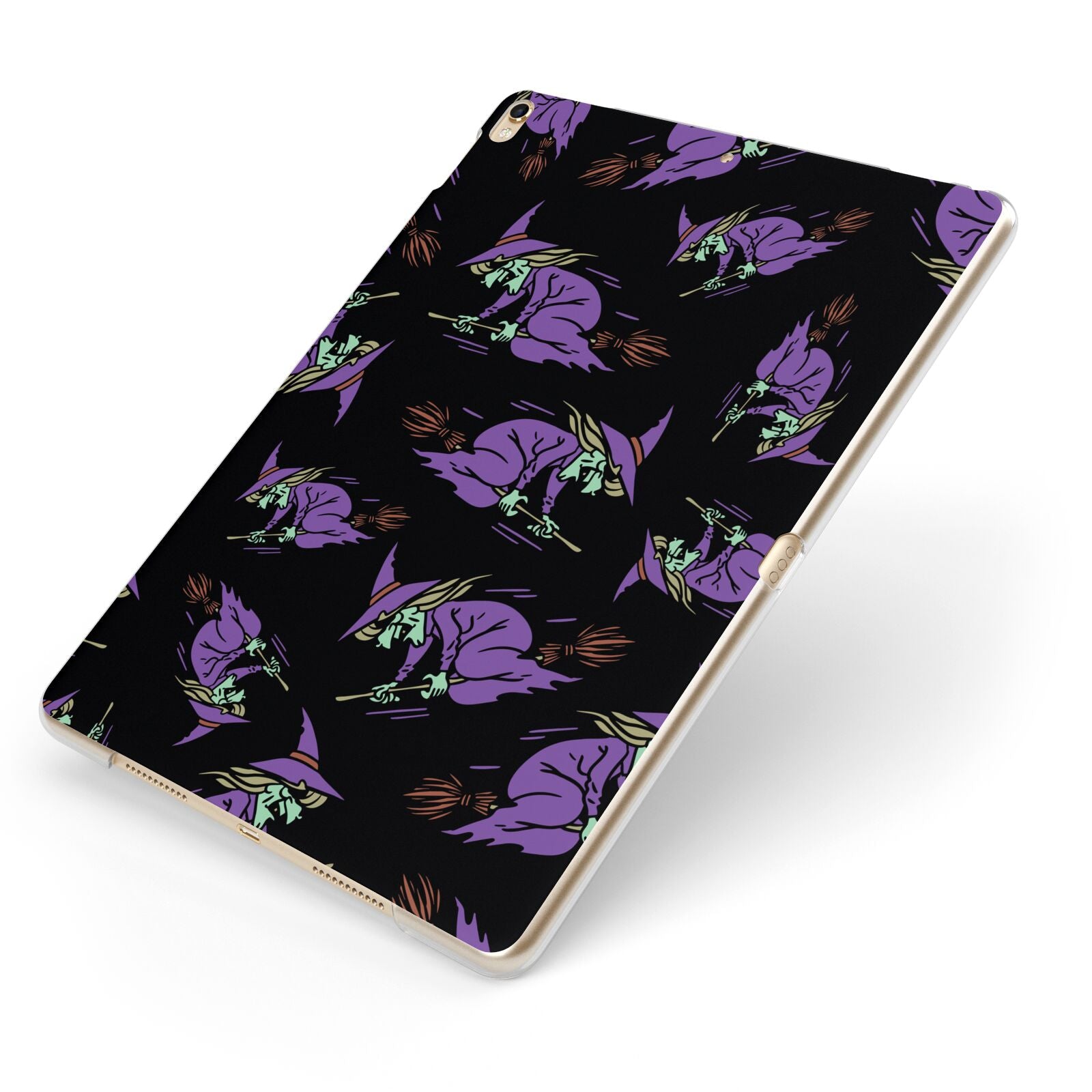 Flying Witches Apple iPad Case on Gold iPad Side View