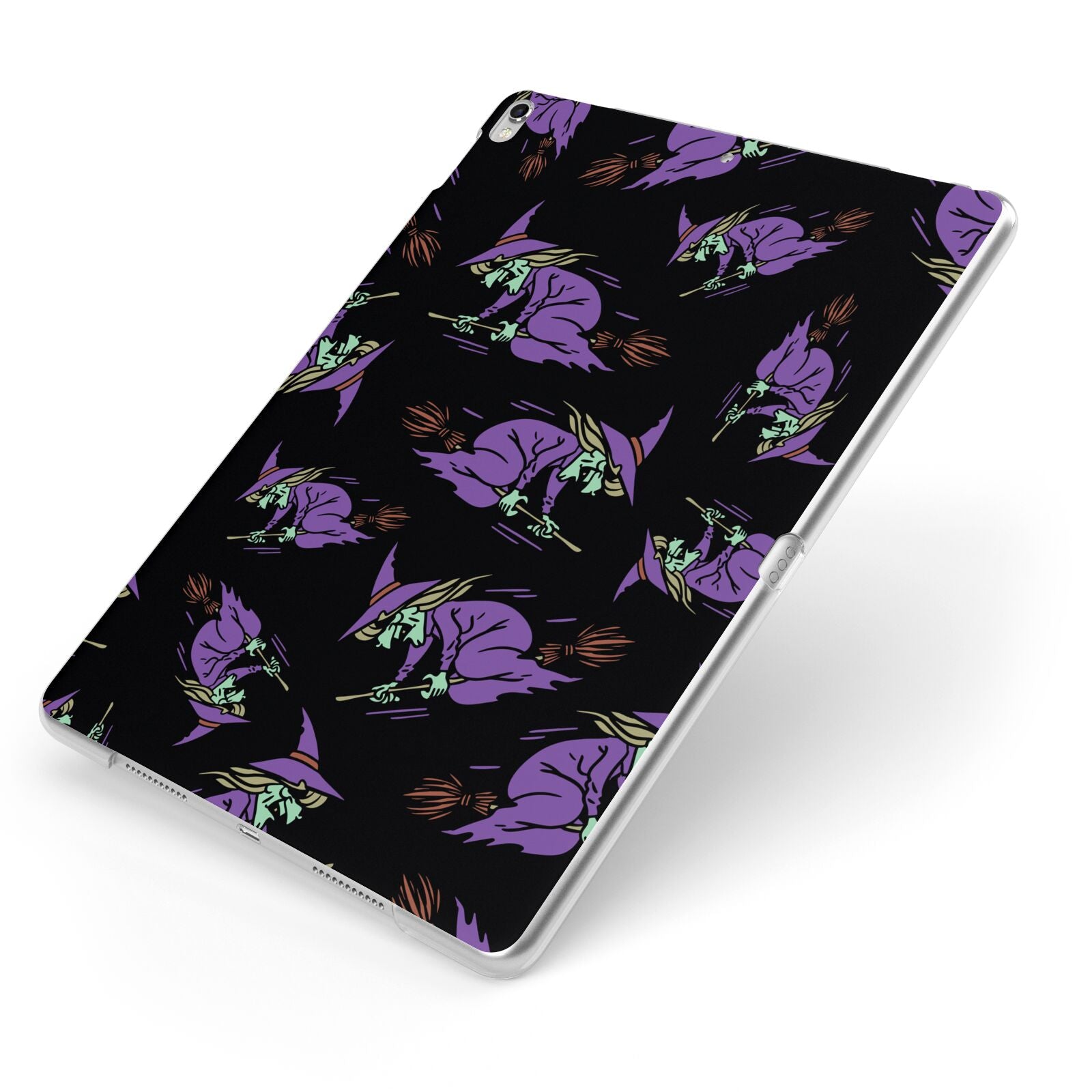 Flying Witches Apple iPad Case on Silver iPad Side View