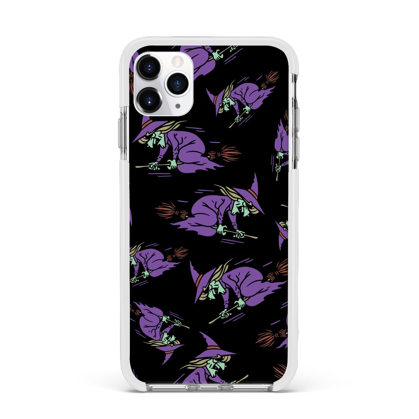 Flying Witches Apple iPhone 11 Pro Max in Silver with White Impact Case