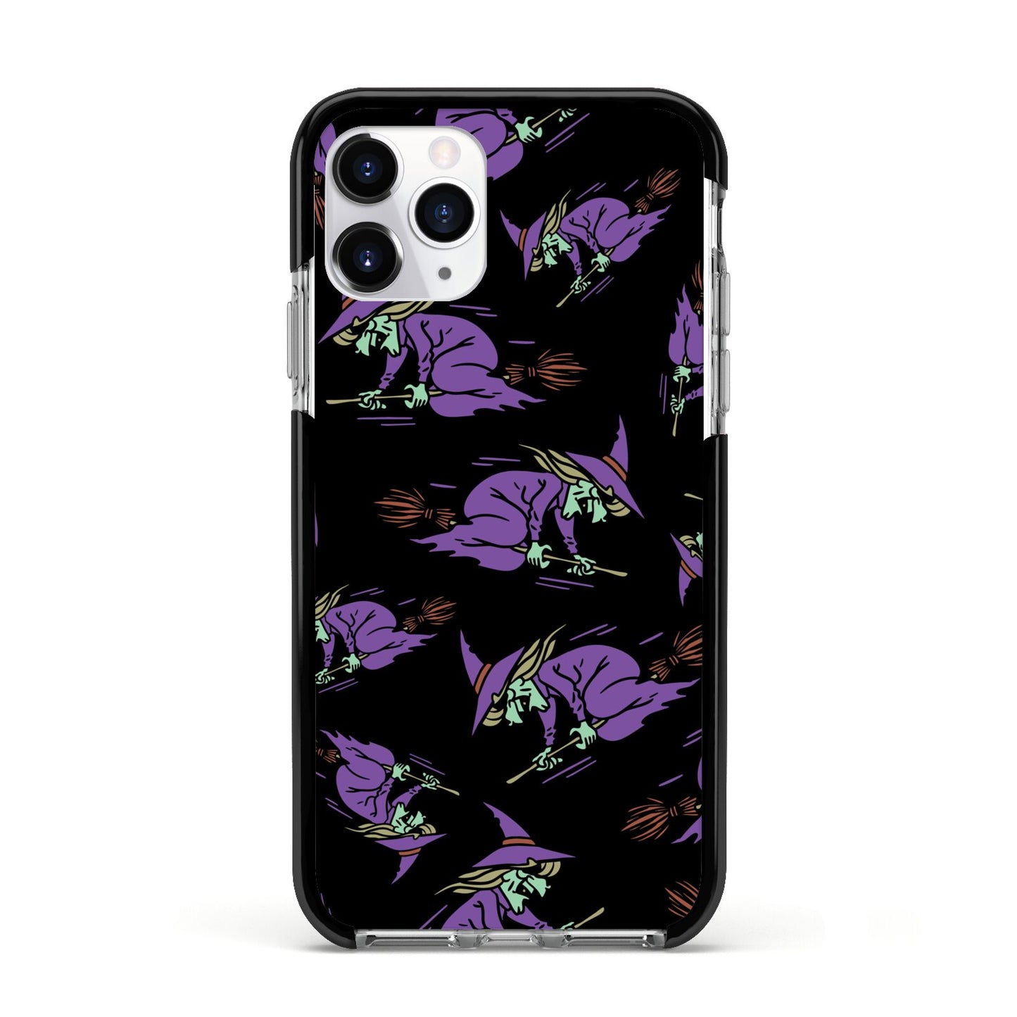 Flying Witches Apple iPhone 11 Pro in Silver with Black Impact Case
