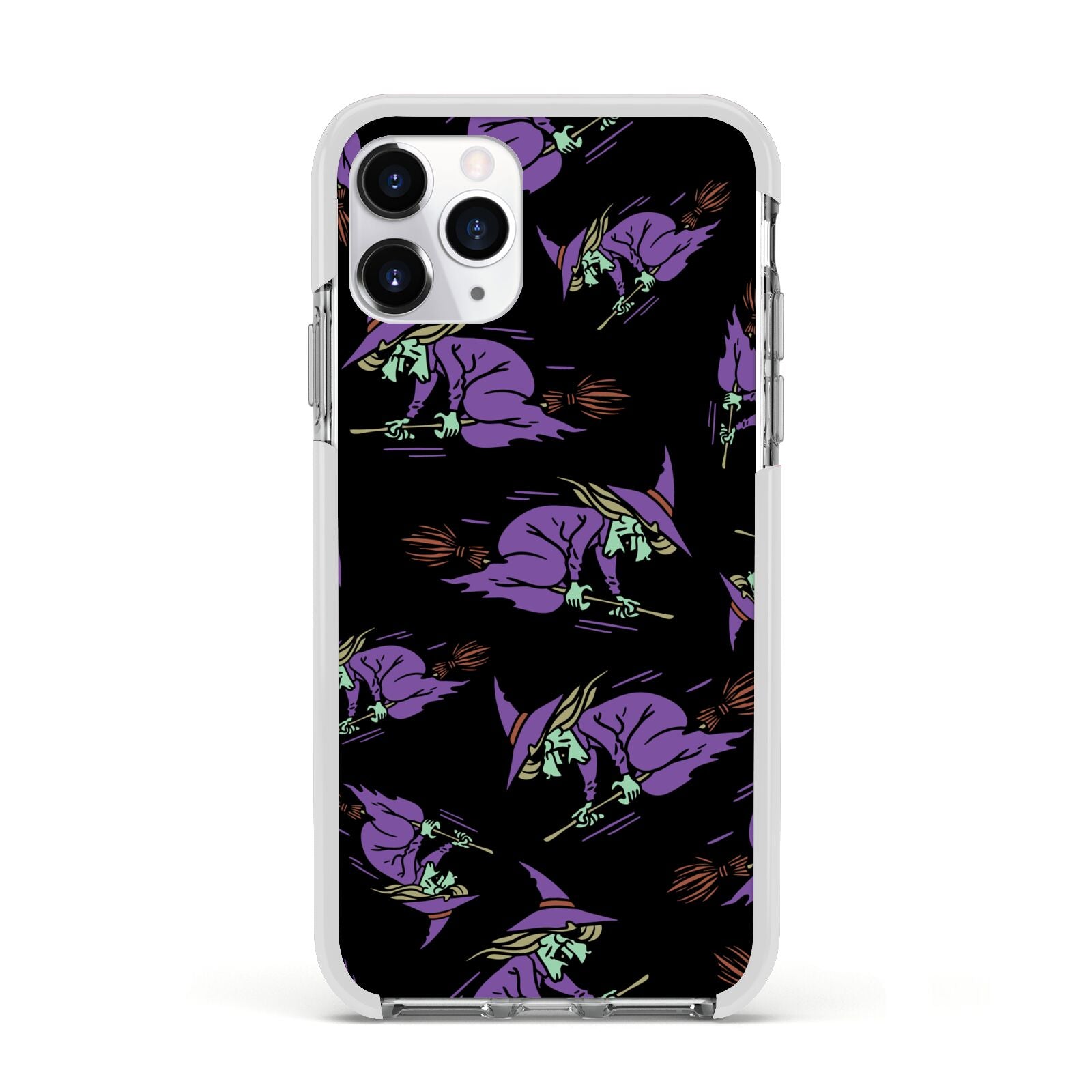Flying Witches Apple iPhone 11 Pro in Silver with White Impact Case
