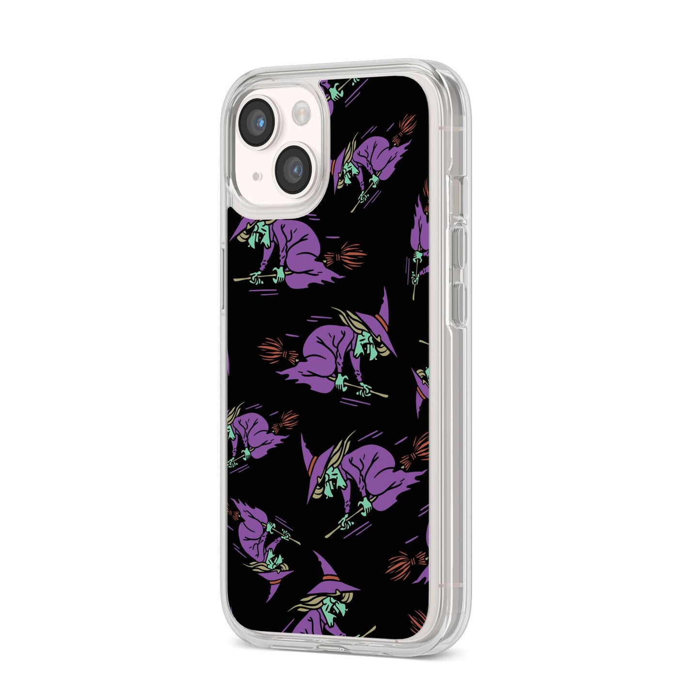 Flying Witches iPhone 14 Clear Tough Case Starlight Angled Image