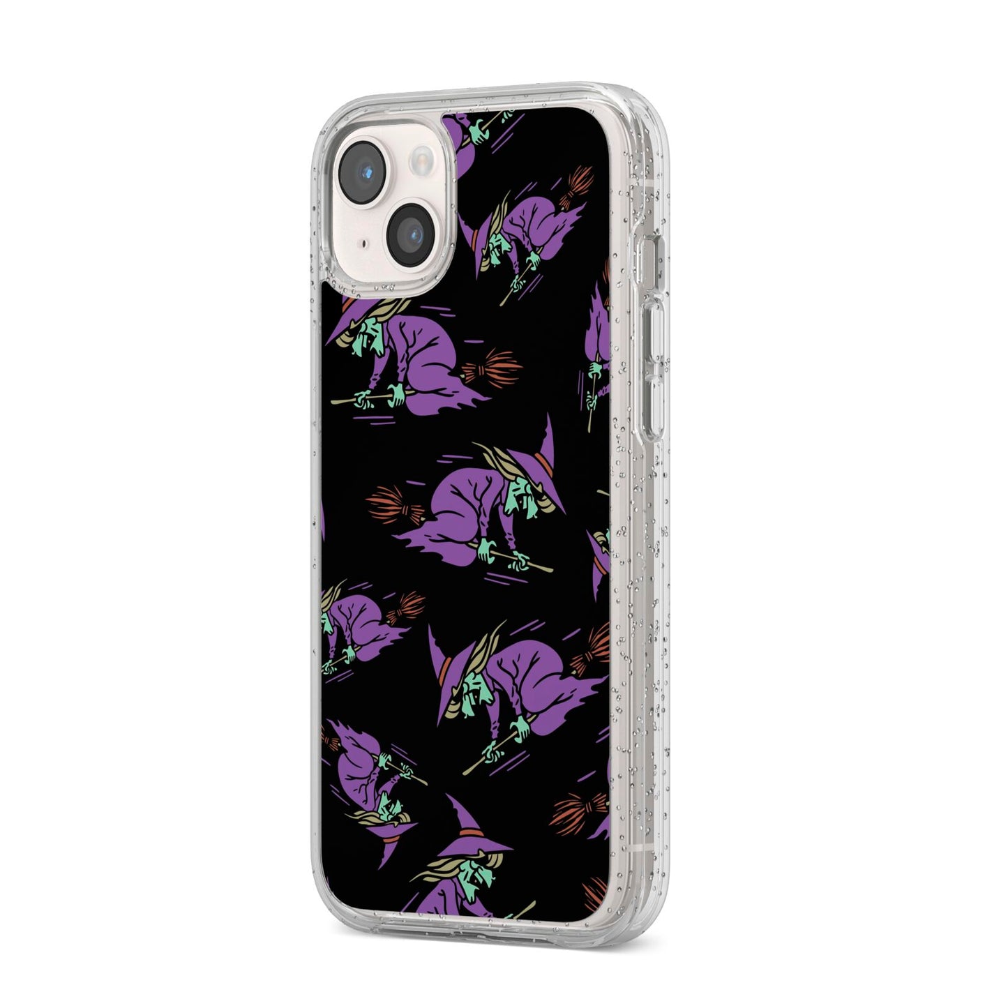 Flying Witches iPhone 14 Plus Glitter Tough Case Starlight Angled Image