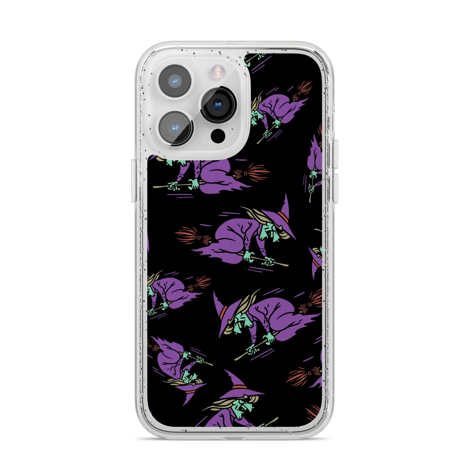Flying Witches iPhone 14 Pro Max Glitter Tough Case Silver