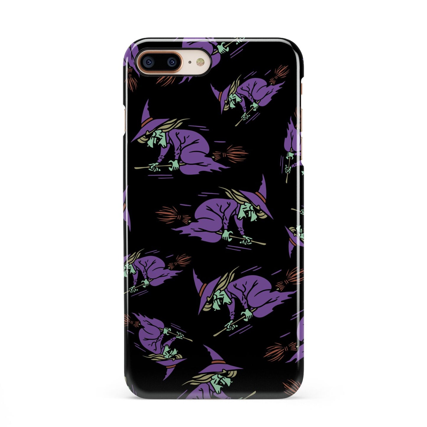 Flying Witches iPhone 8 Plus 3D Snap Case on Gold Phone