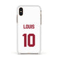 Football Shirt Custom Apple iPhone Xs Impact Case White Edge on Gold Phone