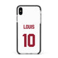 Football Shirt Custom Apple iPhone Xs Max Impact Case Black Edge on Silver Phone