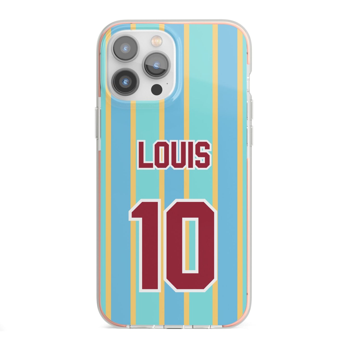 Football Shirt Custom iPhone 13 Pro Max TPU Impact Case with Pink Edges