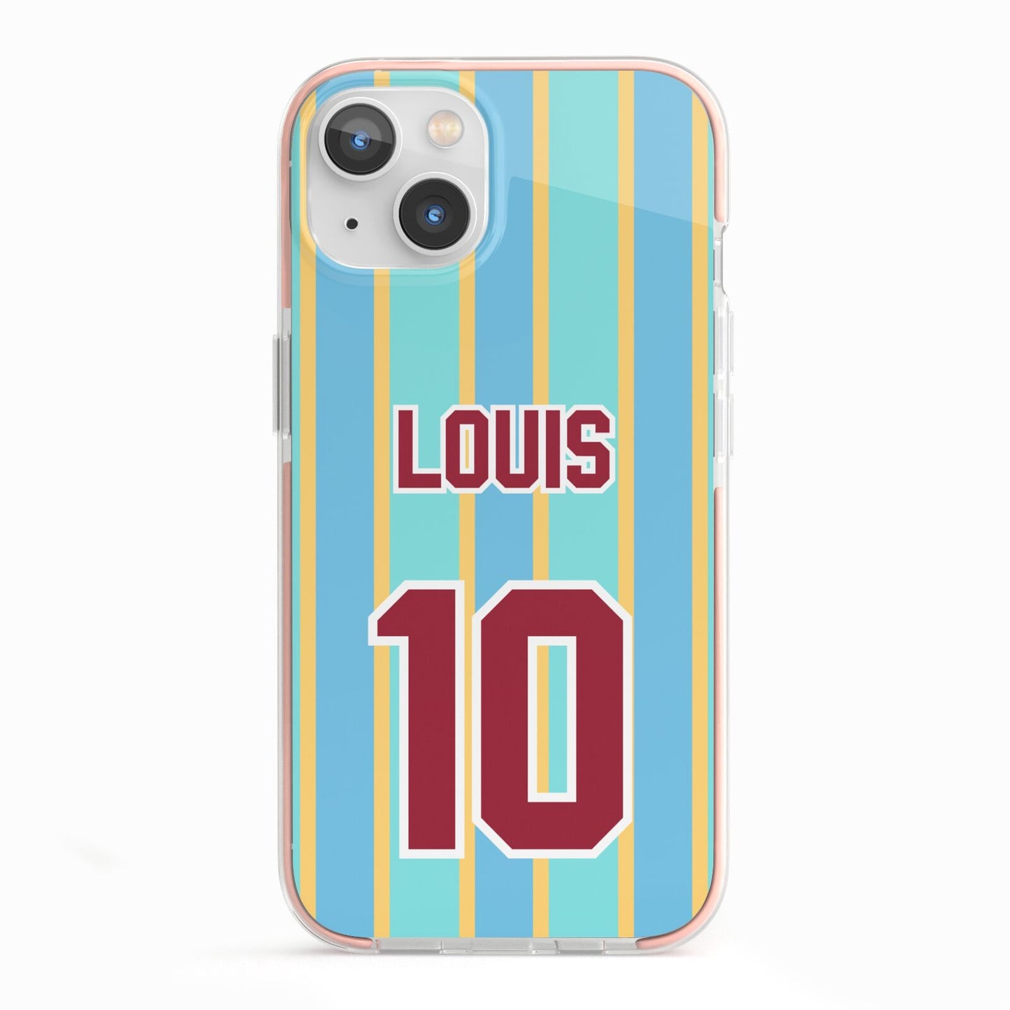 Football Shirt Custom iPhone 13 TPU Impact Case with Pink Edges